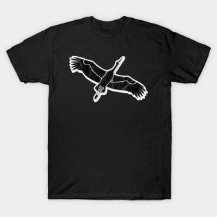 Black Stork pattern T-Shirt